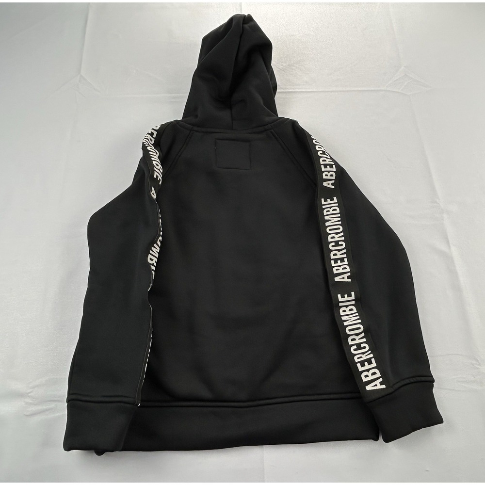 Abercrombie Kids Hoodie 5/6 Black Logo Pullover Hooded Youth Sweatshirt Boy Girl - Picture 3 of 6